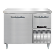 Continental Refrigerator DRA43NSS 43"W Two Door Stainless Steel Designer Line Refrigerated Base Worktop Unit