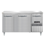 Continental Refrigerator DLFA60-SS 60"W Three Door Stainless Steel Designer Line Freezer Base Worktop Unit