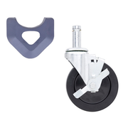 Metro 5MBX Stem Caster Brake 5" Dia. 1-1/4"W Face Resilient Wheel Tread With 200 Lbs. Capacity