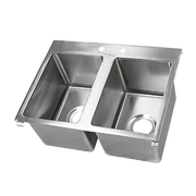 John Boos PB-DISINK141610-2 2 Compartment Stainless Steel Pro-Bowl Drop-In Sink 33"W x 22"D x 12"H
