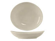 Tuxton BEB-280J 10" 30 Oz. Ceramic American White/Eggshell Oval Bowl (1 Dozen)