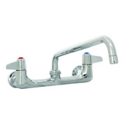 T&S Brass 5F-8WLX10 Equip Faucet 8" centers wall mount 10" swivel nozzle lever handles 2" flange ADA Compliant