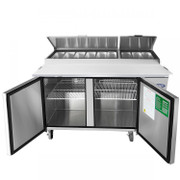 Atosa MPF8202GR 67" W 2-Sections 2 Doors Refrigerated Pizza Prep Table - 115 Volts