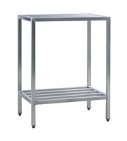 New Age 1025 H.D. Series Shelving Unit 2-Tier 36"W 1500 Lbs. Shelf Capacity All Welded 1-1/2" Aluminum Tube Construction