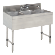 Advance Tabco SLB-33C-X 36" W x 18" D Stainless Steel 3 Bowls Special Value Underbar Sink