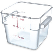 Carlisle 1195207 6 Qt. Clear with Red Print Polycarbonate Squares Food Storage Container