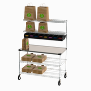 Metro CR2448DSS Delivery Staging / Drive-Thru Station with Wire Shelving 49 3/4" x 27 3/4" x 65 3/4"