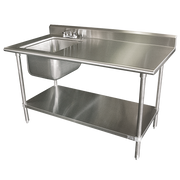 Advance Tabco KMS-11B-305L-X 60"W x 30"D Stainless Steel Top Galvanized Adjustable Undershelf Work Table