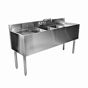 Glastender C-DSA-36L Stainless Steel Top Front Ends & Legs Right Drain CHOICE Underbar Sink Unit 36" x 19"
