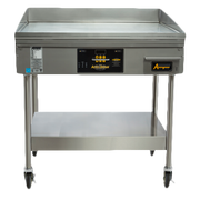 AccuTemp EGF2401B2450-S2 24" x 24" Electric Accu-Steam Griddle with Stand and Casters - 240 Volts