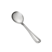 CAC China 2008-04 6.25" L Stainless Steel Heavy Weight Pearl Bouillon Spoon (50 Dozen Per Case)