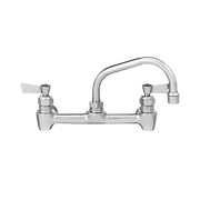 Fisher 61050 8" Centers 8" Swing Spout Backsplash Mount Stainless Steel Faucet With Elbows