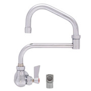 Fisher 53376 10" Swing Spout With 7" Double-Jointed Assembly 1/2" NPT Male Inlets With Elbow Stainless Steel Backsplash Mount Faucet