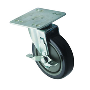 Winco Ct-44B Universal Caster Set 5" Dia. Wheel With 4" x 4" Plate & Brake 220 Lbs. Capacity Grease Resistant Polyurethane (2 Each Per Set)