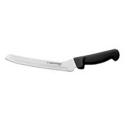 Dexter P94807B 8" Black Scalloped Edge Basics Sandwich Knife with Polypropylene Handle
