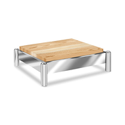 Eastern Tabletop 3390 Quick Connect 18.5" x 16.75" x 4.5" Stackable Butcher Block Riser with Stainless Steel Frame