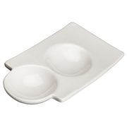 Winco WDP017-106 2-3/4" 2 Oz. Porcelain Bright White Duo Dish (36 Each Per Case)