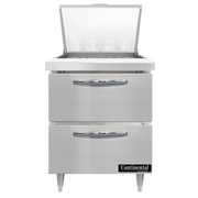 Continental Refrigerator D27N12M-D 27.5" W One-Section Two Drawer Designer Line Mighty Top Sandwich Unit