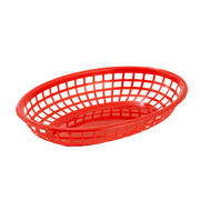 Winco PFB-10R
 Plastic
 Red
 Oval
 Fast Food Basket
 3 Dozen (contains 1 Dozen)