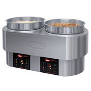 Hatco RHW-2 2 Compartments Stainless Steel Round Food Warmer or Cooker - 2000-2700 Watts