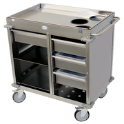 Cadco BC-4-LST Stainless Steel Back-Loading MobileServ Beverage Cart