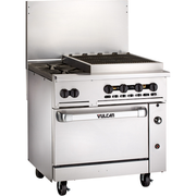 Vulcan 36C-2B24CBN 36" W Stainless Steel Natural Gas Endurance Restaurant Range - 159,000 BTU