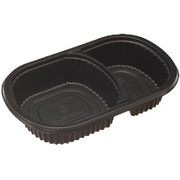 Dinex DXMW812PBLK 18 oz Black Polypropylene Medium Oblong Disposable Entree Platter