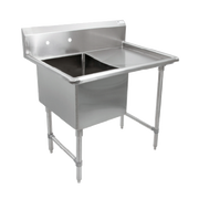 John Boos 1B18244-1D18R 1 Compartment Right Drain B Series Sink 40"W x 29-1/2"D x 44"H