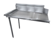 Advance Tabco DTC-S70-72L-X 71" W x 44" H x 30" D 16 Gauge Stainless Steel Legs Special Value Clean Straight Dishtable