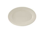 Tuxton TRE-934 Ceramic American White/Eggshell Oval / Oblong Platter (2 Dozen Per Case)