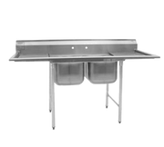 Eagle Group 314-16-2 40" - 53" Stainless Steel Two Compartment 314 Series Sink 13-1/2" Deep