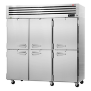 Turbo Air PRO-77-6R 77.75" W Three-Section Solid Door Reach-In PRO Series Refrigerator
