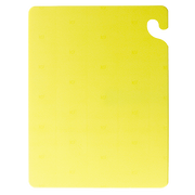 San Jamar CB182412YL 18" x 24" x 1/2" Yellow Co-Polymer Cut-N-Carry Cutting Board