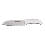 Dexter SG144-7GE-PCP 7" White Duo-Edge SofGrip Santoku Knife with Soft Rubber Grip Handle