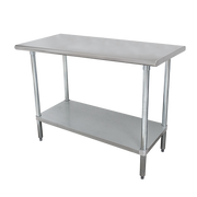 Advance Tabco SLAG-246-X 72"W x 24"D Stainless Steel Top Galvanized Adjustable Undershelf Work Table