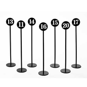 American Metalcraft NSB40 2" Dia Black Stainless Steel Set of 10 Number Stand