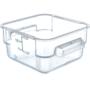 Carlisle 1195007 2 Qt. Clear with Green Print Squares Food Storage Container