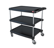 Metro BC2030-34BL 34.38" W x 23.44" D x 35.5" H Black Plastic Shelf myCart Series Utility Cart