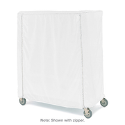 Metro 24X60X54Uc Metro Cart Cover 60"W Uncoated Knitted Polyester With Pvc Zipper White