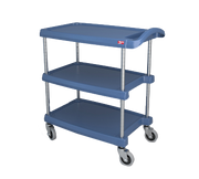Metro BC1627-34BU 31.5" W x 18.31" D x 35.5" H Blue Plastic Shelf myCart Series Utility Cart