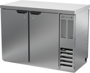 Beverage Air BB48HC-1-PT-S-27 48"W Two-Section Solid Door Refrigerated Pass-Thru Back Bar Refrigerator