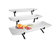 Cal-Mil PP103-13 22"L x 12"W x 12"H Rectangular Black Metal Platter Display