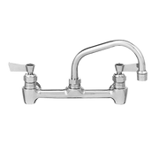 Fisher 84654 8" Centers 10" Swing Spout Lever Handles 1/2" NPT Male Inlets With Elbows Backsplash Mount Faucet