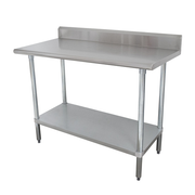 Advance Tabco KSLAG-245-X 60" W x 24" D Stainless Steel Top Galvanized Adjustable Undershelf Work Table