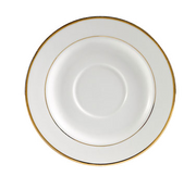 CAC China GRY-2 5.75" Dia. Super White Porcelain Round Golden Royal Saucer (3 Dozen Per Case)