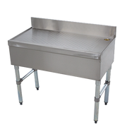 Advance Tabco SLD-3-X 36" W x 18" D Open Base 4" Splash Special Value Bar Type Drainboard