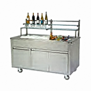 Lakeside 79865 96" Wilson Portable Back Bar with Stainless Steel Interior and Exterior