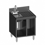 Glastender C-SC-24L Stainless Steel CHOICE Sink Cabinet - 24"W x 24"D