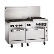 Vulcan 60SS-6B24CBP 60" W Stainless Steel Liquid Propane Endurance Restaurant Range - 302,000 BTU