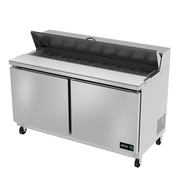 Asber APTS-60-16 60" W Two Section Two Door Sandwich or Salad Top Prep Table